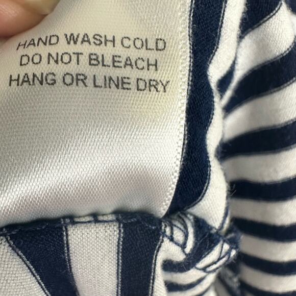 Chloe K Womens size Medium Tunic A Lined Striped Flowy Hem Blue White Tank Top - Picture 8 of 9